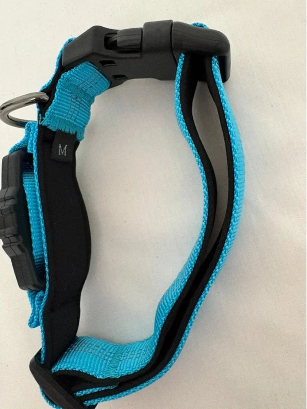 Reflective AirTag Dog Collar Blue Padded Adjustable Size Medium